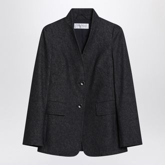 Max Mara Midnight Blue Jacket In Cotton Denim Effect
