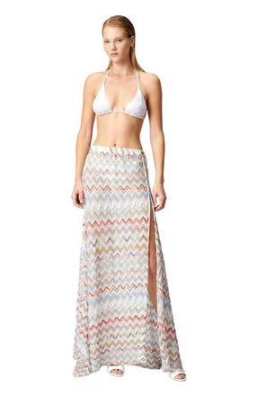 Missoni Long Cover-up Skirt With 3d Zig Zag Lam&eacute; And Slit in Multicoloured at Nordstrom, Size 38