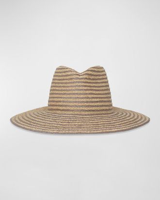 Gigi Burris Millinery Jeanne Striped Straw Fedora