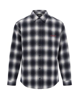 44 Label Group Dark Red Patch Long-Sleeve Flannel Shirt