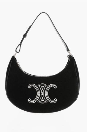 Celine Borsa AVA Hobo in Velour con Monogram in Strass taglia Unica