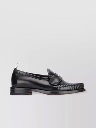Thom Browne leather loafers with round toe and rubber sole