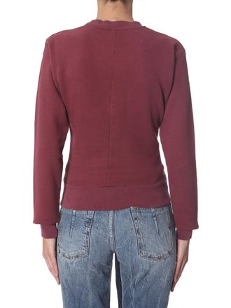 Unravel Asymmetrical Crew Neck Cotton Sweatshirt - Bordeaux