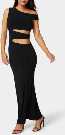 Bebe One Shoulder Maxi Dress in Black at Nordstrom Rack, Size Medium