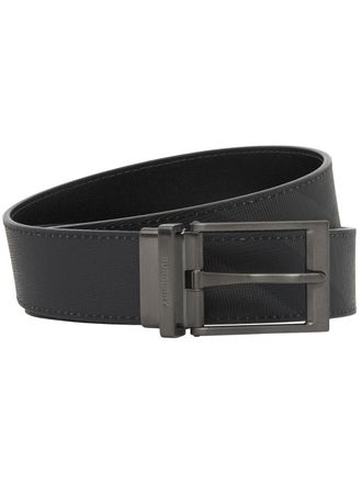 Burberry reversible London check belt - men - Cotton/Leather - 75 - Black