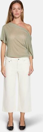 EB Denim Low Rise Baggy Capri Jeans In Bone