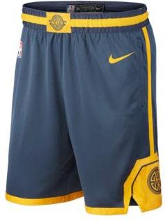 Nike Nba Golden State Warriors Swingman City Edition Shorts Blueyellow 912102-427