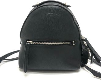 Fendi Black Leather Backpack (Pre-Owned)