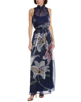 Julia Jordan Printed Glow Organza Maxi Dress