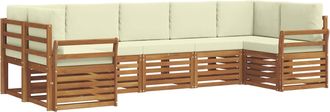 vidaXL Conjunto De Sof&aacute;s De Exterior 7 Uds. Natural Y Crema Vidaxl