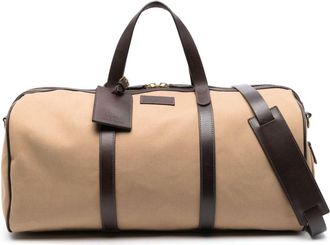 Polo Ralph Lauren logo-patch canvas duffle bag - men - Fabric/Calf Leather - OS - Neutrals