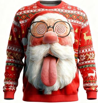 Generic Christmas Mens Jumpers Novelty Knitted Lightweight Santa Printed Jumper Sweaters Slim Fit Short Sleeve Crew Neck Pullover Fleece Top Rude Christmas Xm
