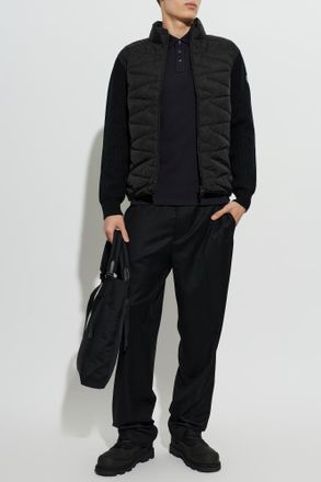Moncler Polo With Logo Patch, Mens, Navy Blue