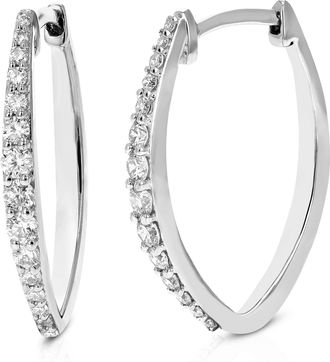 Vir Jewels 1/2 cttw Lab Grown Diamond Hoops Earrings in Sterling Silver With Hidden Post For Women