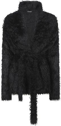 Balenciaga Jassen, Dames, Zwart, S, Geleende Faux-Fur Jas