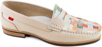Marc Joseph New York East Village 2.0 Leather Penny Loafer in Nude & Mosaic Napa at Nordstrom, Size 10.5
