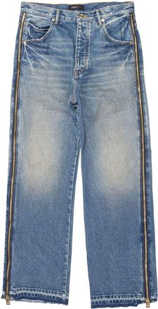 Purple P018 zip wide-leg jeans - men - pure cotton/Lycra - 28 - Blue