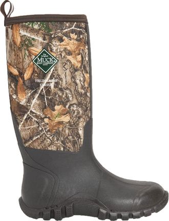 The Original Muck Boot Company Mens Fieldblazer Classic Fleece Tall Fleece Lined Waterproof Pull on Boot, Brown, 10