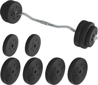 Yaheetech Set Manubri Pesi Sollevamento in Ferro Bilanciere con Piastre 2,5 kg/5kg per Bodybulding/Manubri/Bracciate/Squat Barra Curl - Yaheetech