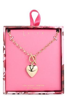 Leith Heart Toggle Necklace in Gold at Nordstrom Rack