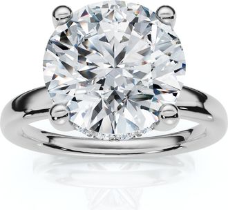 Pompeii3 Certified 3 1/10Ct Hidden Halo Diamond Engagement Ring 14k Gold Lab Grown