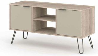 Core 10 Core Products - 2 Door Flat Screen tv Unit - Textured Manufactured Board/Metal - 114.5 x 39.5 x 57 cm - Driftwood /Calico