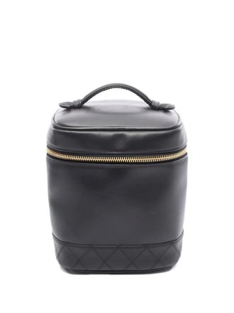 Chanel diamond-quilted vanity bag - Black
