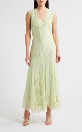 Ciebon Josephine Lace & Tulle Slipdress in Pastel Sage at Nordstrom Rack, Size X-Small