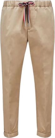 Moncler Gabardine joggingbroek - Heren - Slim Fit Jeans - Beige - 2XL - Katoen - Jeans