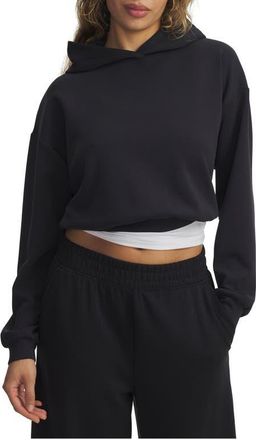 Under Armour Meridian Lounge Crop Hoodie in Black //Black at Nordstrom, Size Xx-Large