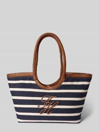 Tommy Hilfiger Strandtasche aus Baumwoll-Mix in Dunkelblau, Gr&ouml;&szlig;e 1