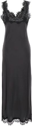 Gold Hawk Womens Long Dress With Lace Details Grey Silk-Lace Silk/lace