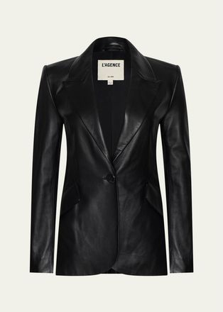 L'agence Chamberlain Leather Single-Breasted Blazer