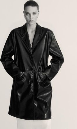 H&M Coated Coat in Dark Brown at Nordstrom, Size X-Small
