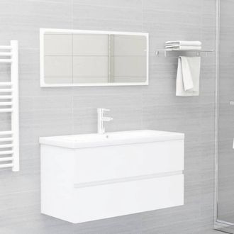 Berkfield Home Sink Cabinet with Built-in Basin White Engineered Wood