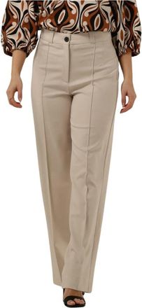 Levete Room Wesley 4 Rechte Broek - Dames - Straight fit broeken - Beige - XS - Katoen - Broeken