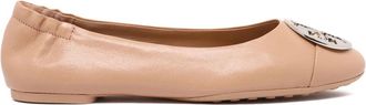 Tory Burch Licht Zand Claire Ballerina Schoenen - Dames - Ballerinas - Beige - 36 EU - Leer - Schoenen