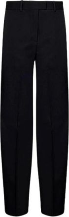The Attico Broek met riemdetail - Dames - Straight fit broeken - Zwart - S - Wol - Broeken
