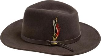 Dorfman Pacific Mens Crushable Felt Outback Hat In Chocolate