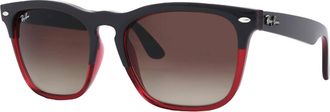 Ray-Ban Womens Steve Brown Gradient Square Sunglasses In Polished Grey On Transparent Red