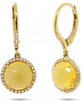 Allurez 0.21ct Diamond & 4.75ct Citrine 14k Yellow Gold Earrings