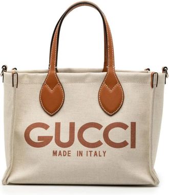 Gucci Pre-owned Tote Bags, female, Brown, Size: ONE SIZE Pre-owned Canvas Tote Bag