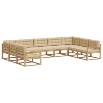 vidaXL Conjunto De Sof&aacute;s De Exterior 9 Uds. Y Beige Vidaxl