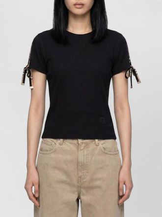 Burberry cotton ribbed short-sleeve cropped t-shirt