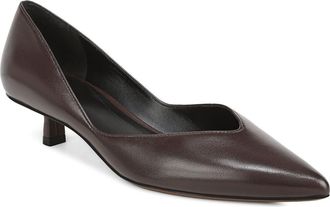 Vince Hallie Pointed Toe Leather Pump in Dark Ganache at Nordstrom, Size 7.5