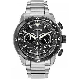 Citizen Ecosphere Eco-Drive Chronograph Quartz Black Dial Mens Watch CA4150-67E