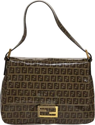 Fendi Mamma Baguette Zucca Canvas Brown Canvas Bag (Pre-Owned)