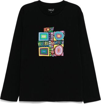 agnès b. x Mel Bernstine Mark T-shirt - men - Cotton - 1 - Black