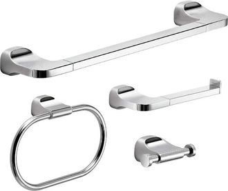 Gedy Gedy - St991300002 Set 4 Piezas (toallero 35cm, Portarrollo, Percha, Argolla) Cromo - Ref: St991300002