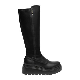 Nero Giardini Leren en Technische Stof Laarzen - Dames - Schoenen - Zwart - Maat: 36 EU Leer
